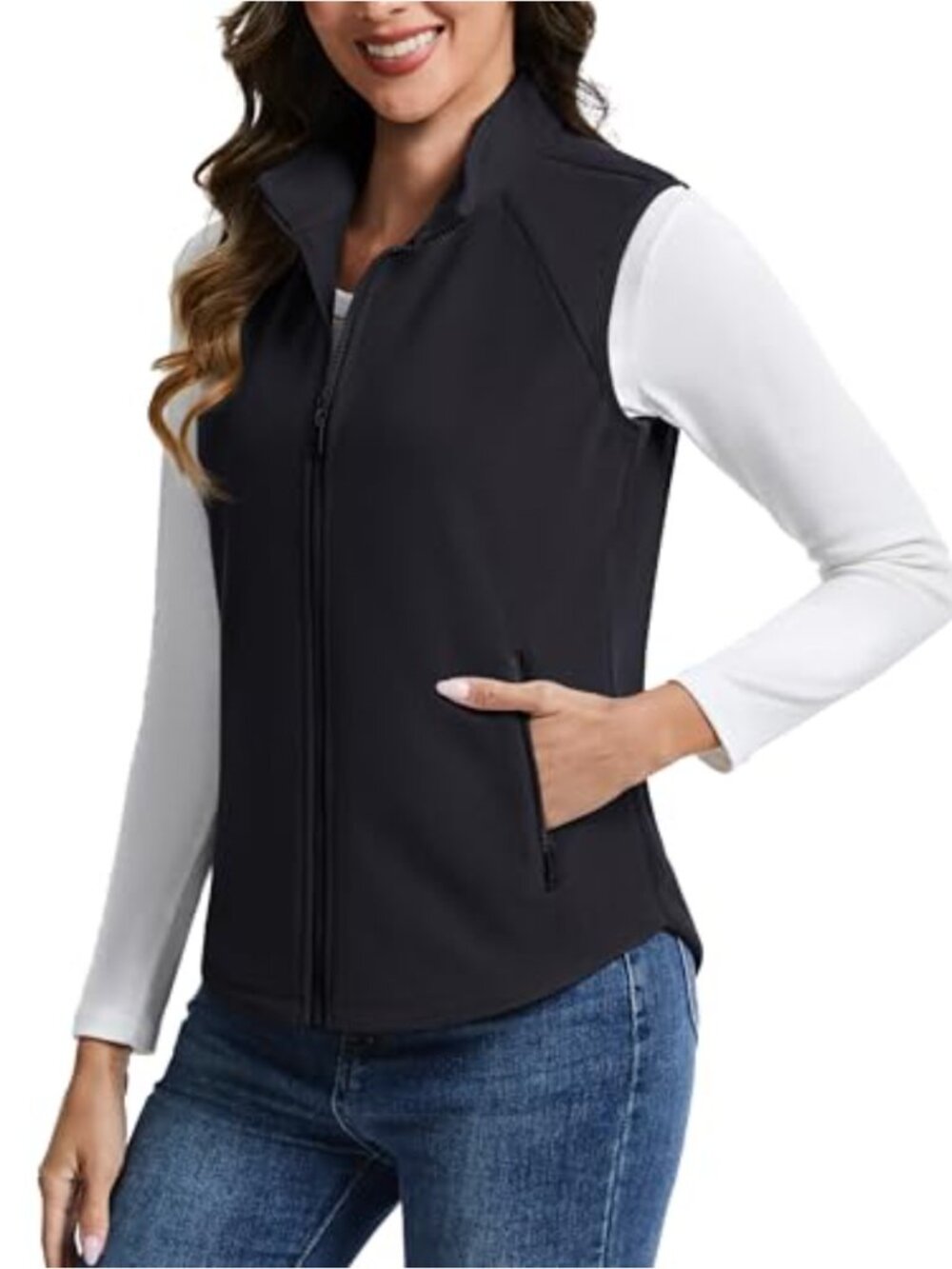 Women's Fleece Vest Sleeveless Lightweight Full Zip Jacket with Pockets